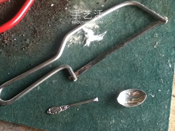 旧的银勺子改造首饰 DIY一枚复古戒指！